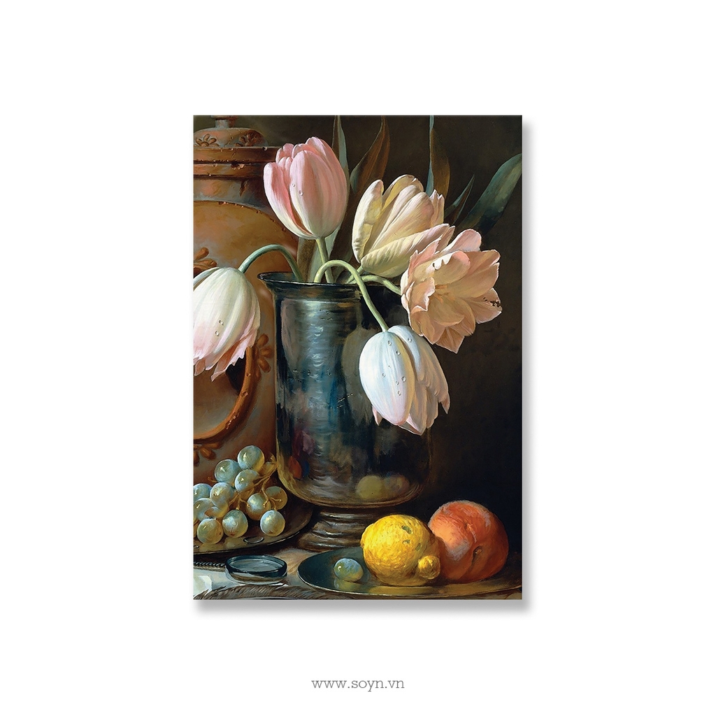 Tranh Hoa sơn dầu tĩnh vật, Flower oil painting Soyn S0251 Tranh Hoa Sơn Dầu Tĩnh Vật, Flower Oil Painting Soyn S0251