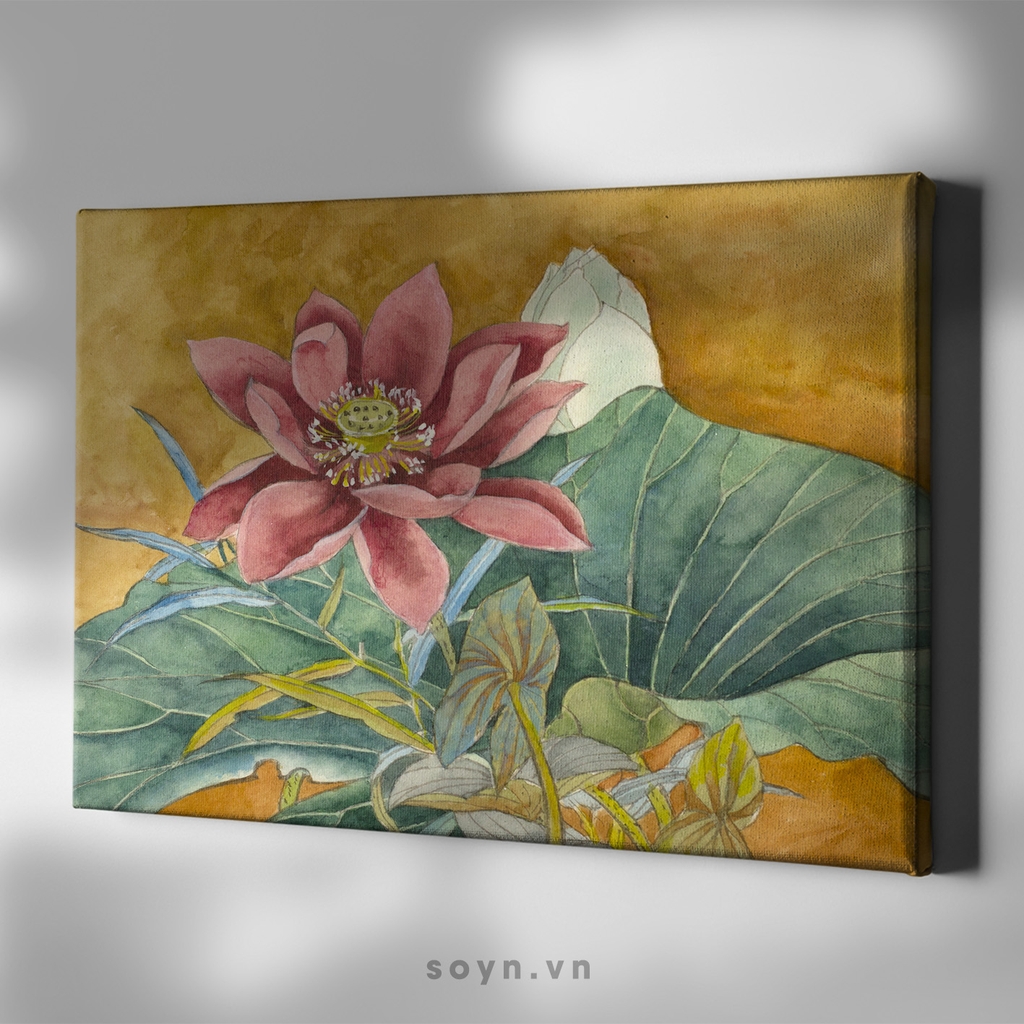 Tranh treo tường Cotton Canvas Flower, Lotus / Hoa sen S0404 Soyn