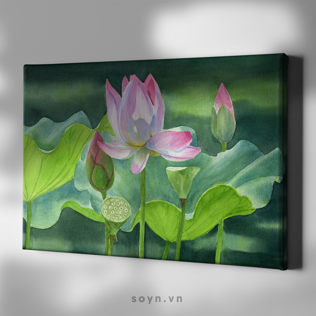 Tranh treo tường Cotton Canvas Flower, Lotus / Hoa sen S0405 Soyn