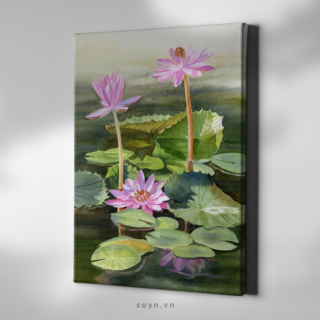 Tranh treo tường Cotton Canvas Flower, Lotus / Hoa sen S0413 Soyn
