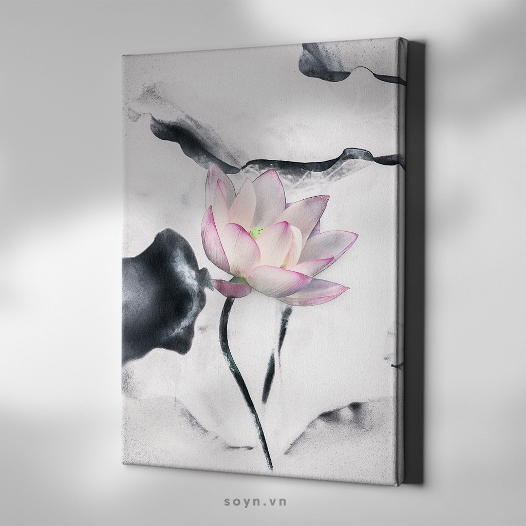 Tranh treo tường Cotton Canvas Flower, Lotus / Hoa sen S0414 Soyn