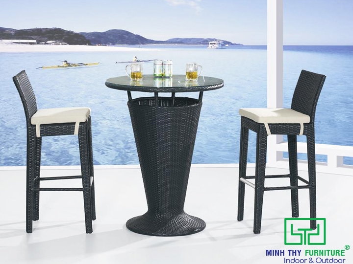 GHẾ QUẦY BAR NHỰA GIẢ MÂY MT812