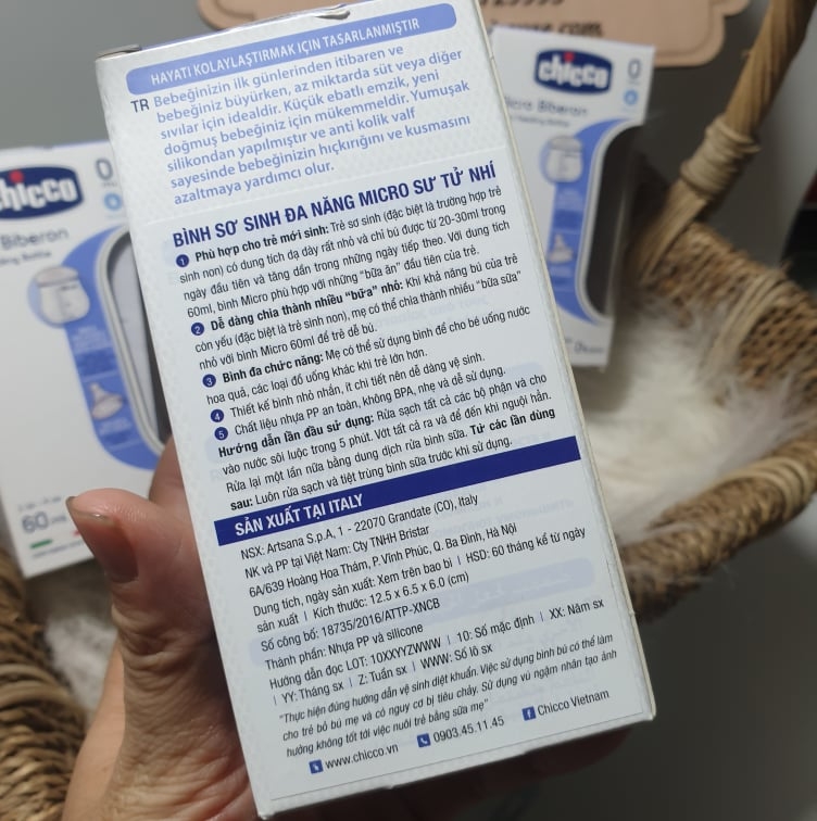 [HCM]Bình Sữa Sơ Sinh Đa Năng Micro Sư Tử Nhí Chicco 60Ml