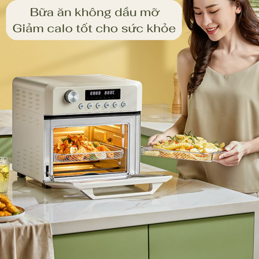 Lò nướng kết hợp nồi chiên không dầu 18L ACA