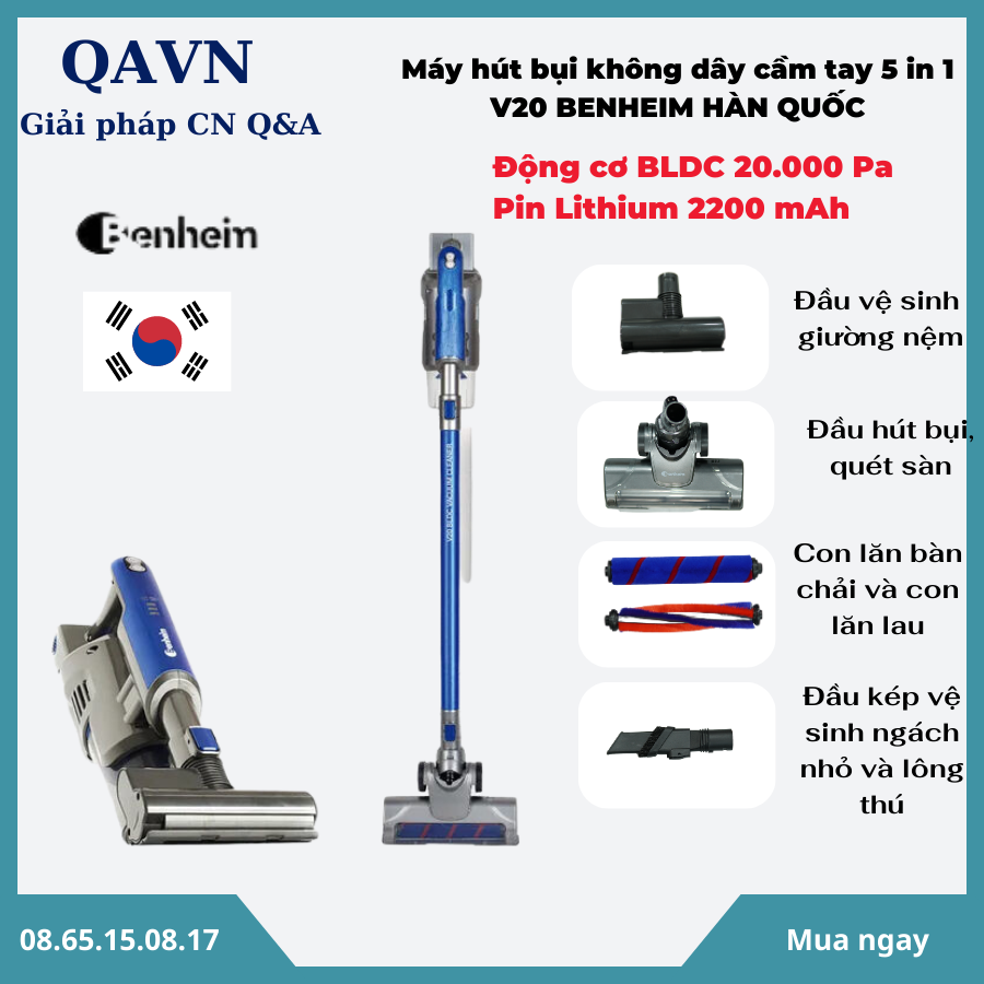 Máy hút bụi cầm tay không dây BENHEIM V20