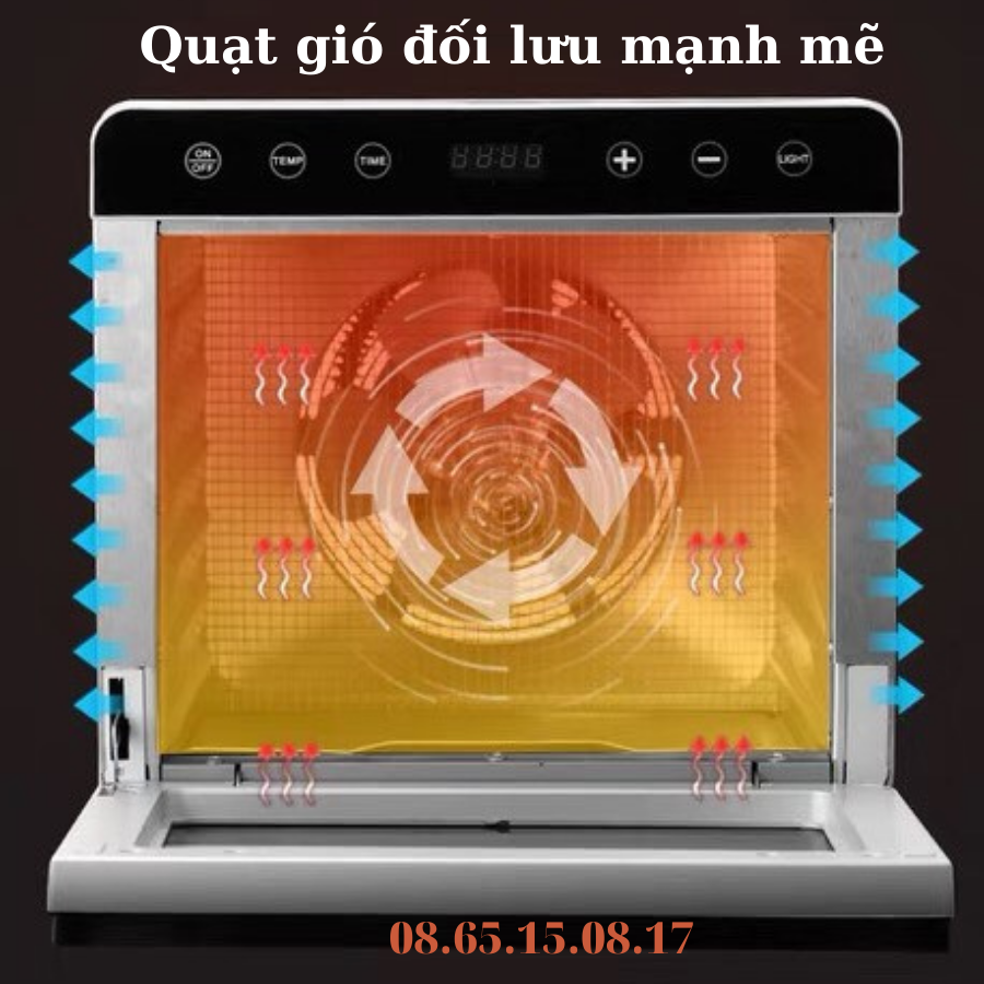 Máy sấy thực phẩm GOURMETMAXX 8 khay - Đèn UV diệt khuẩn, máy sấy bát