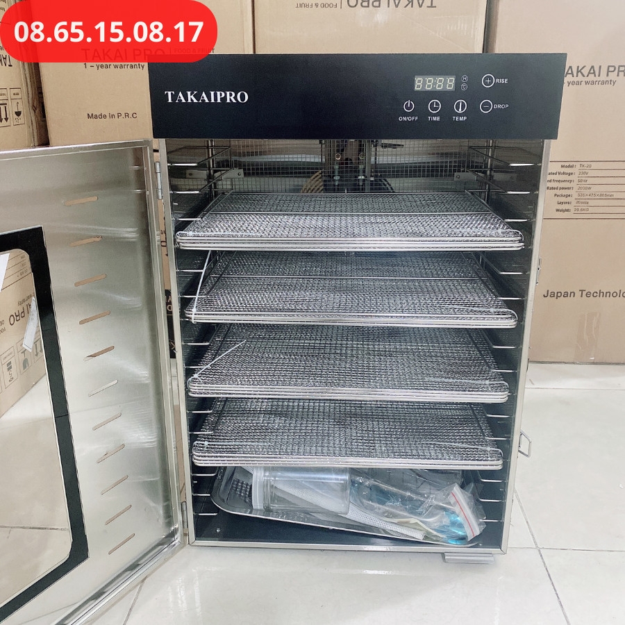 Máy sấy thực phẩm 16 khay TAKAIPRO 1500W chính hãng Nhật Bản