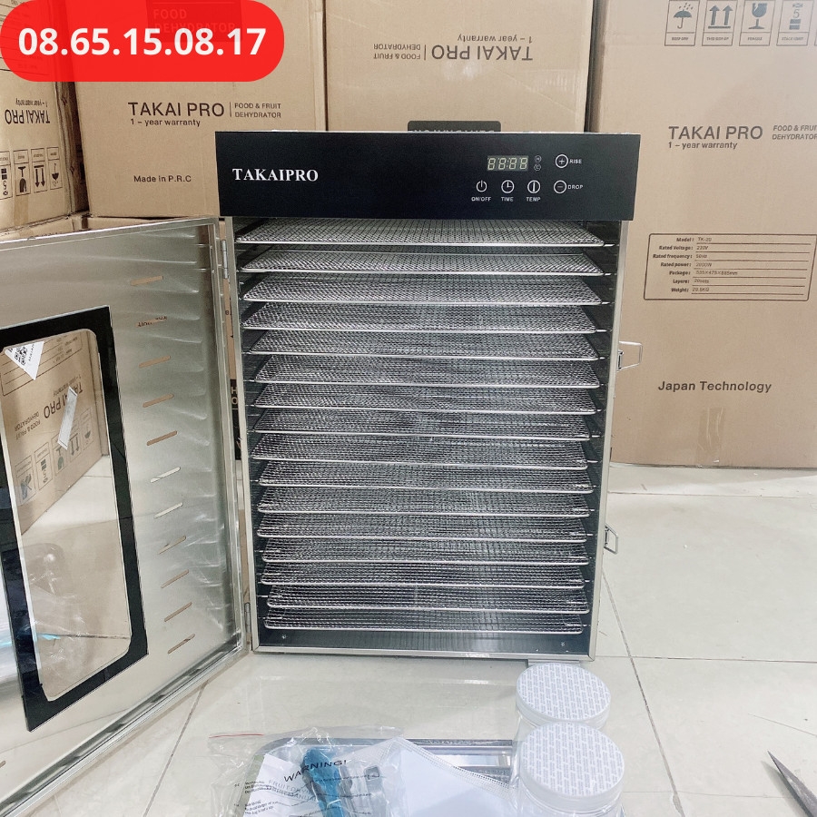 Máy sấy thực phẩm 16 khay TAKAIPRO 1500W chính hãng Nhật Bản