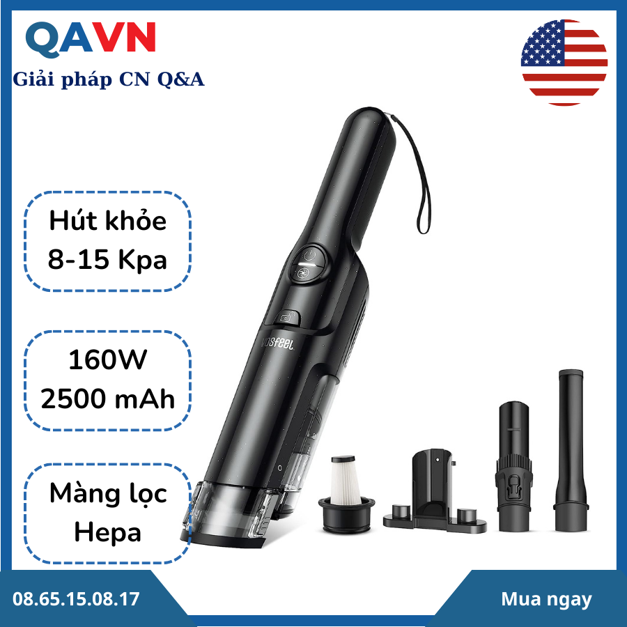 Máy hút bụi cầm tay Vosfeel 15Kpa, 2500 mAh