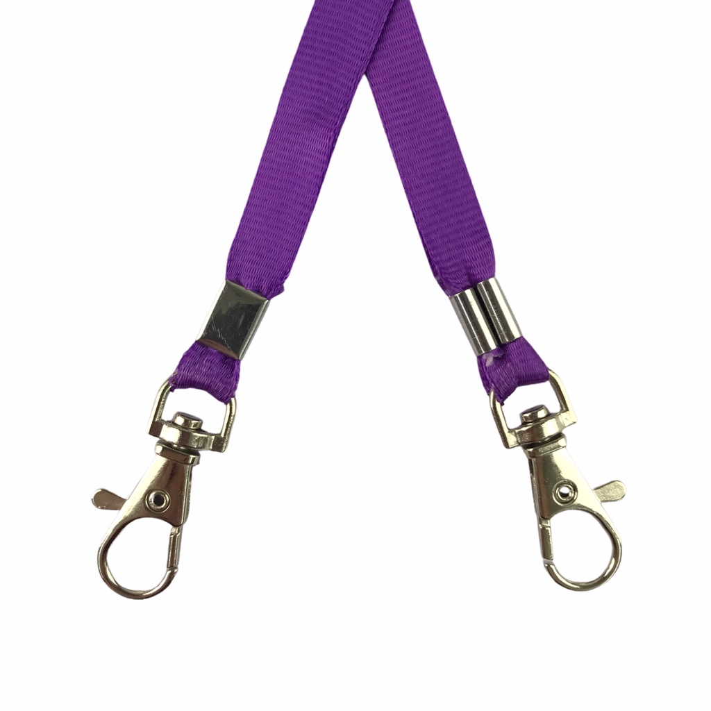 Dây đeo thẻ lụa 1cm đầu móc khóa [50] (100)