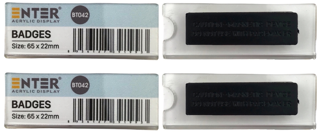 Phôi thẻ tên mica / bảng tên mica Enter BT042 / BT043 gắn nam châm N010 (10,50)