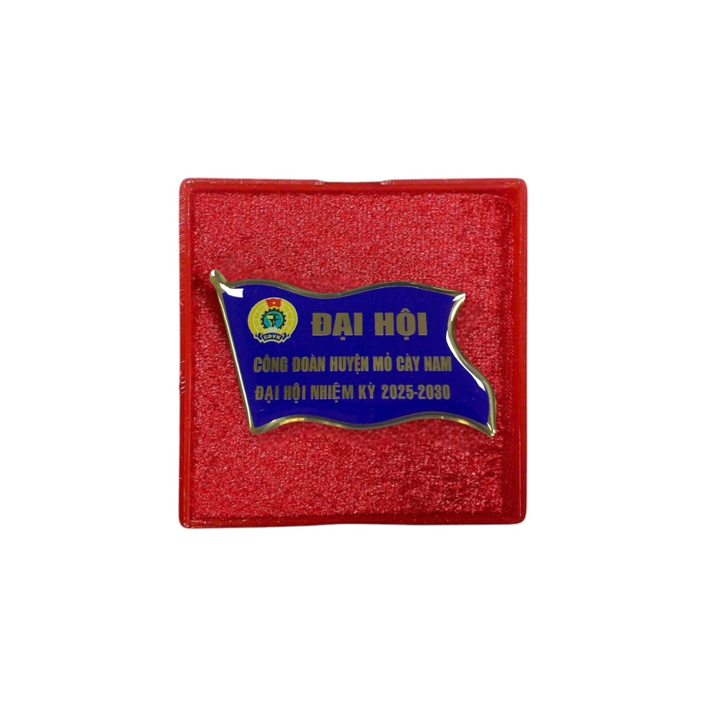 Huy hiệu cài áo inox BT59 / BT60 hàn kim 004S mạ vàng, Huy hiệu lá cờ, Huy hiệu đại biểu, Huy hiệu đại hội, Cài áo cờ Đảng