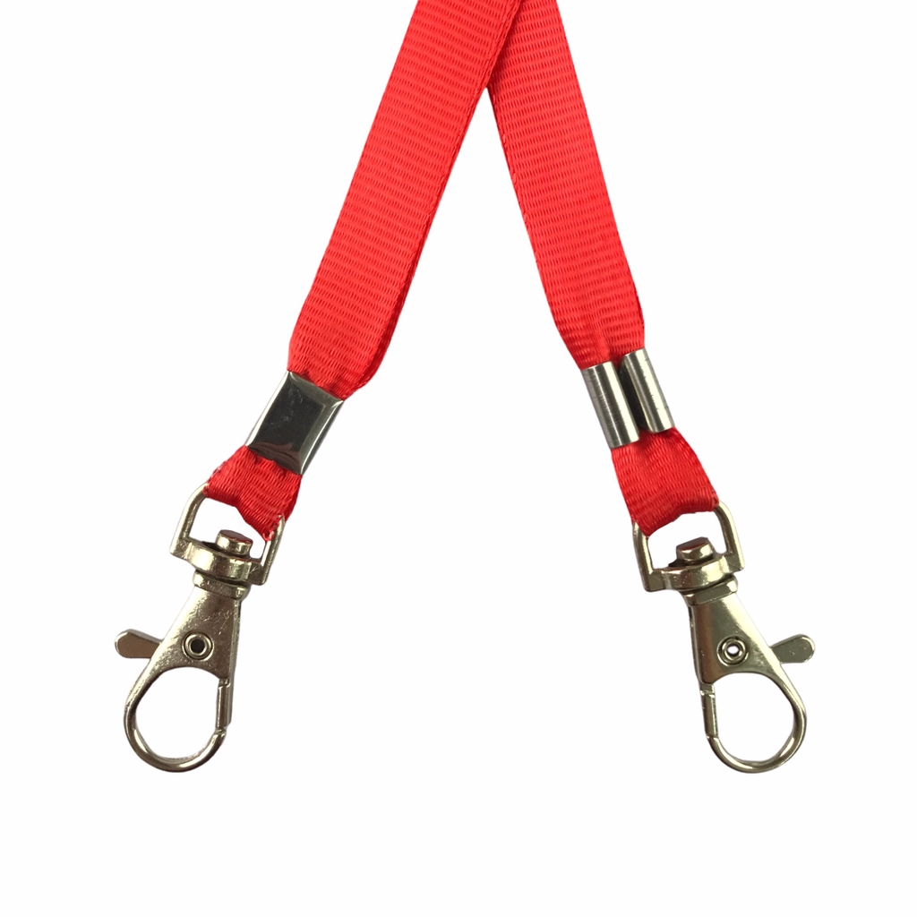 Dây đeo thẻ lụa 1cm đầu móc khóa [50] (100)