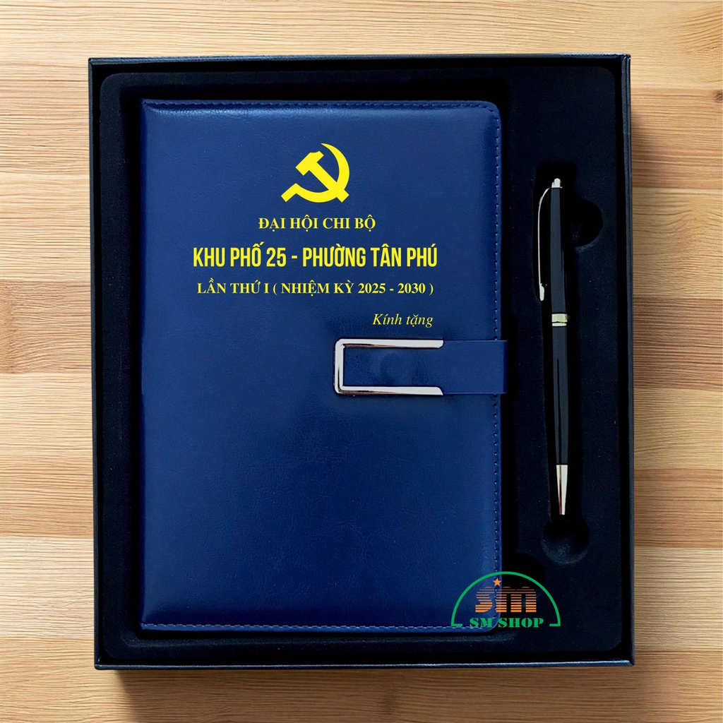 Quà tặng sổ da QS-JY09 in logo