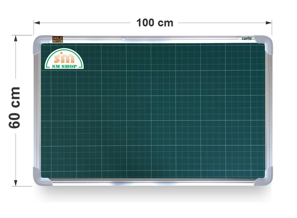 Bảng từ xanh TH khung nhôm F12 kẻ ô ly tiểu học