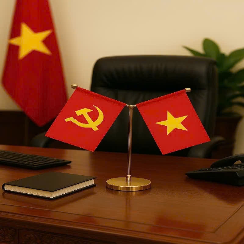 Cờ để bàn chữ Y mạ vàng