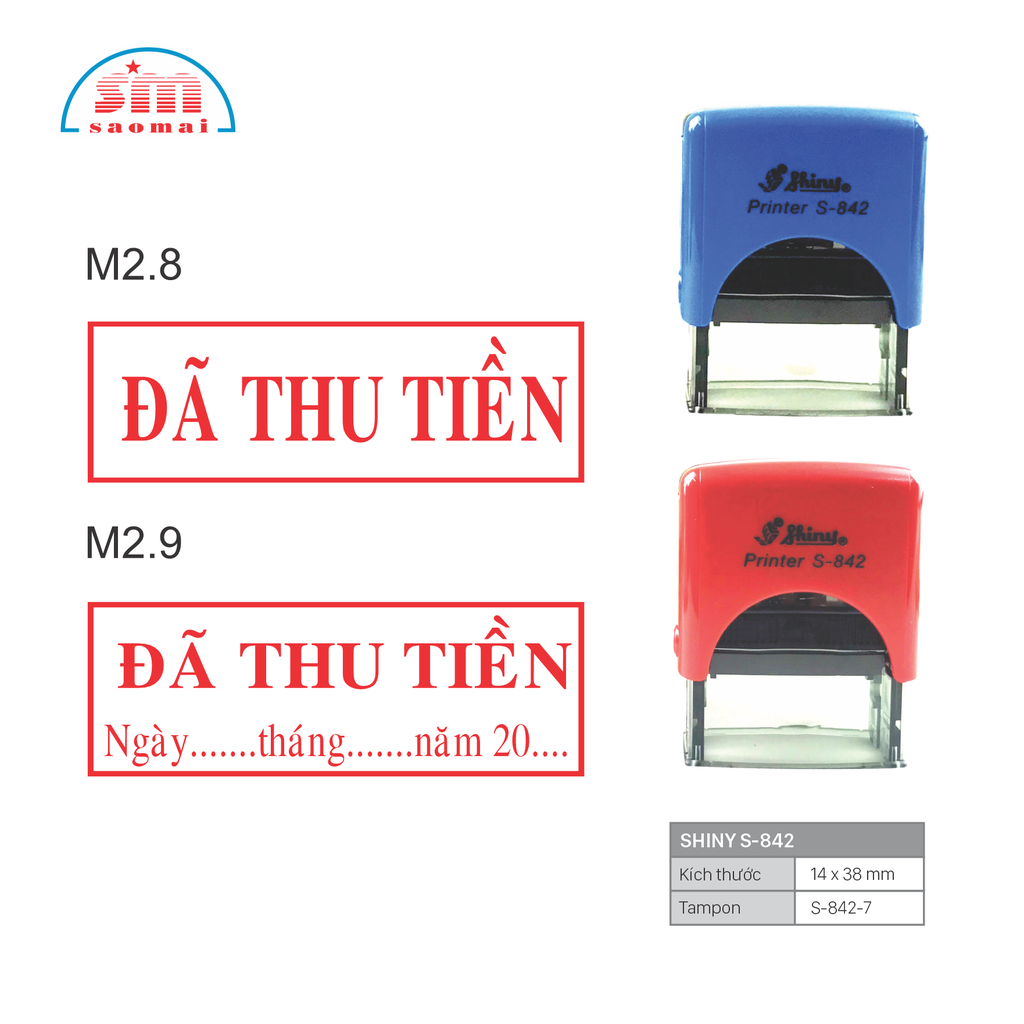 Dấu đã thu tiền S842 / S843 / T214