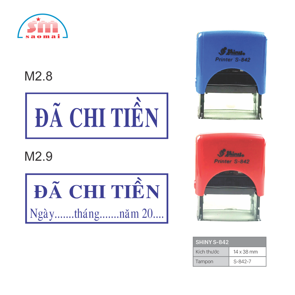 Dấu đã chi tiền S842 / S843 / T214