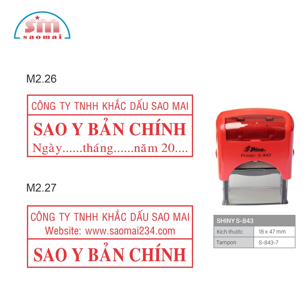 Dấu sao y bản chính S842 / T214 / S843 / S830D