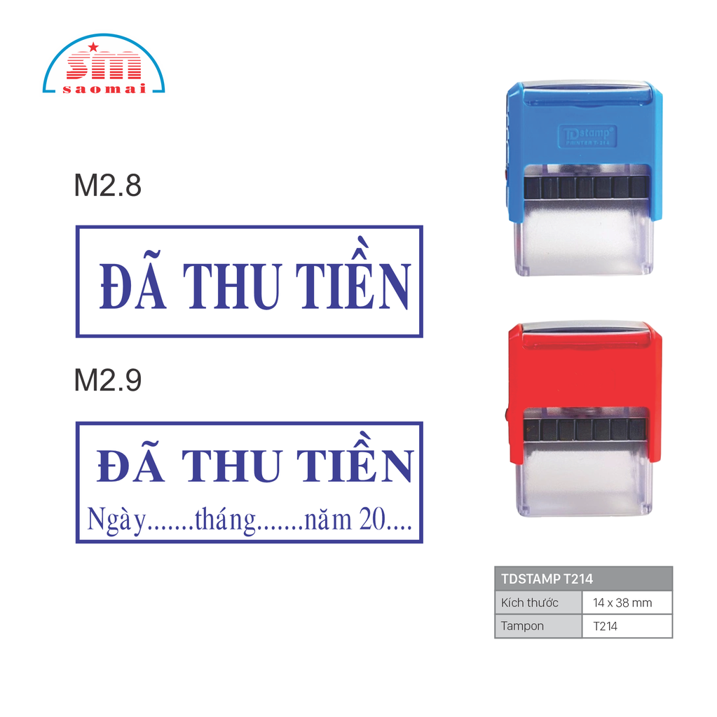 Dấu đã thu tiền S842 / S843 / T214