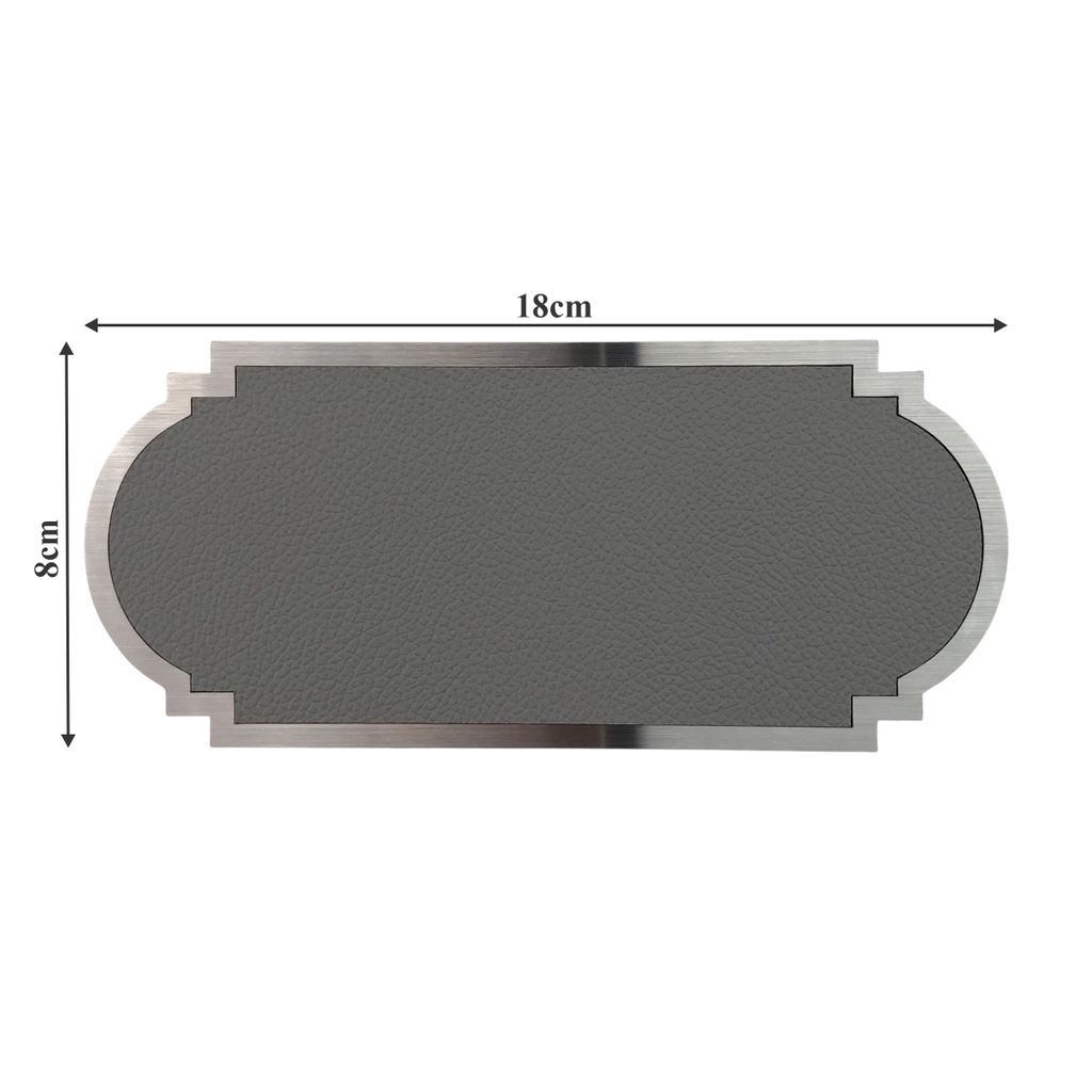 Biển số phòng da BP02 chữ nhật viền inox, Bảng số chung cư, khách sạn, toà nhà