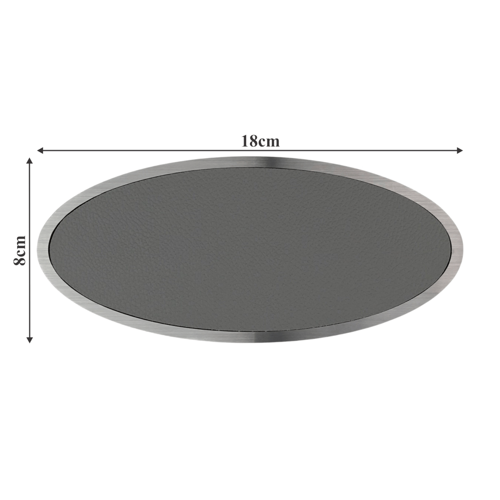 Biển số phòng da BP01 oval viền inox, Bảng số chung cư, khách sạn, toà nhà