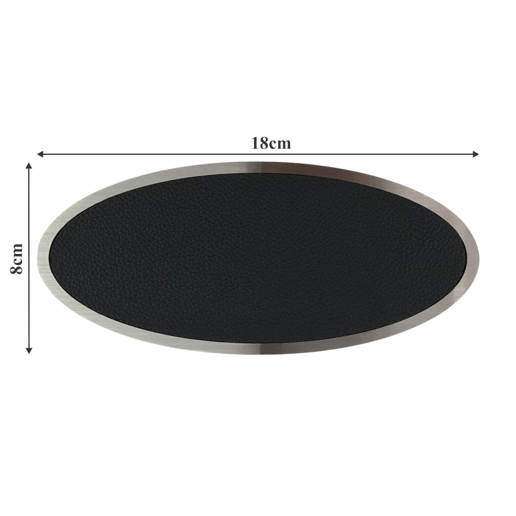 Biển số phòng da BP01 oval viền inox, Bảng số chung cư, khách sạn, toà nhà