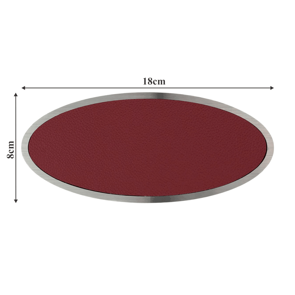 Biển số phòng da BP01 oval viền inox, Bảng số chung cư, khách sạn, toà nhà