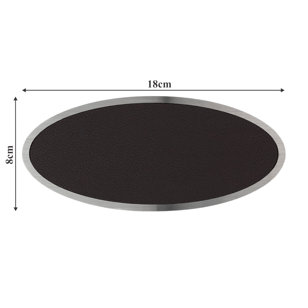 Biển số phòng da BP01 oval viền inox, Bảng số chung cư, khách sạn, toà nhà