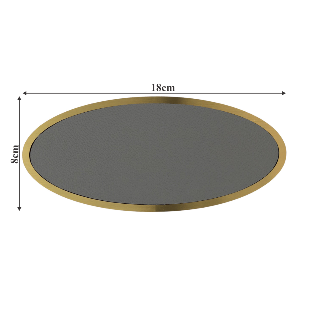 Biển số phòng da BP01 oval viền inox, Bảng số chung cư, khách sạn, toà nhà