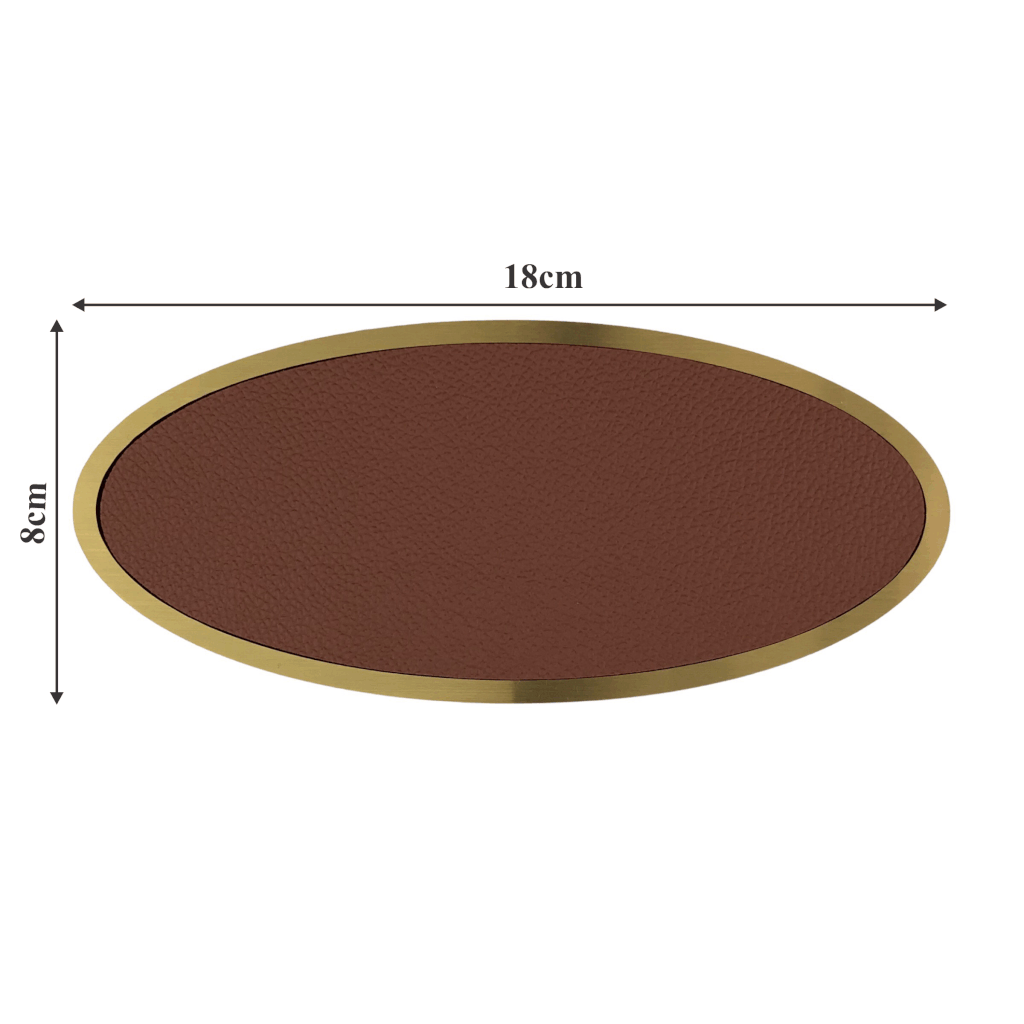 Biển số phòng da BP01 oval viền inox, Bảng số chung cư, khách sạn, toà nhà