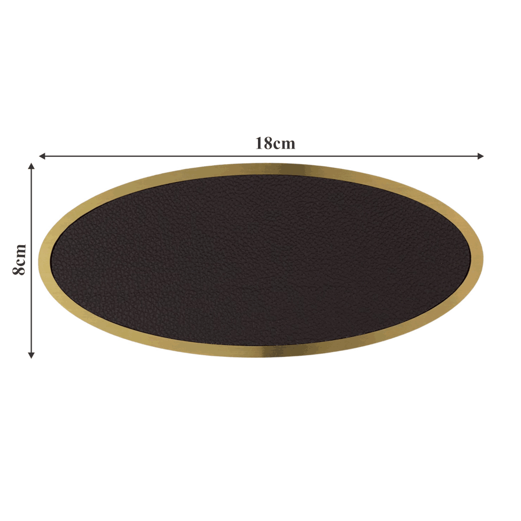 Biển số phòng da BP01 oval viền inox, Bảng số chung cư, khách sạn, toà nhà