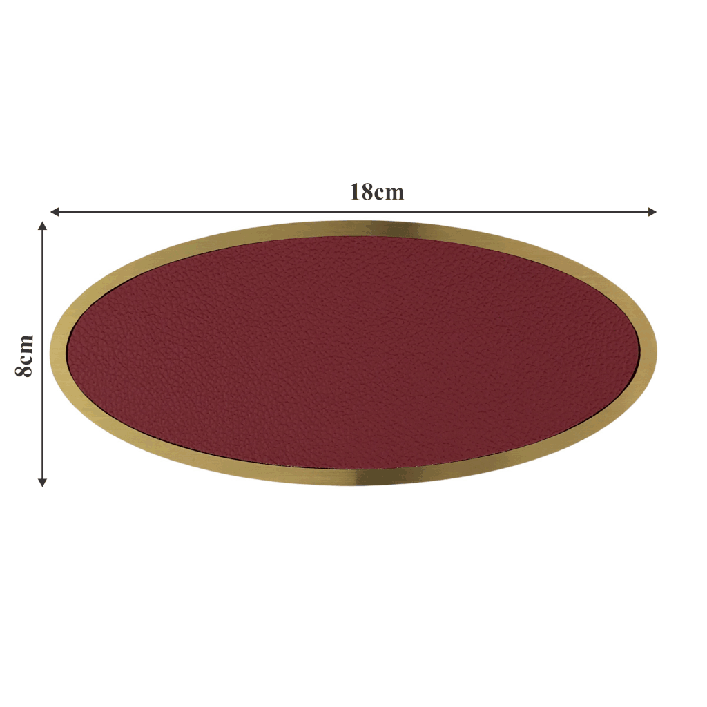 Biển số phòng da BP01 oval viền inox, Bảng số chung cư, khách sạn, toà nhà