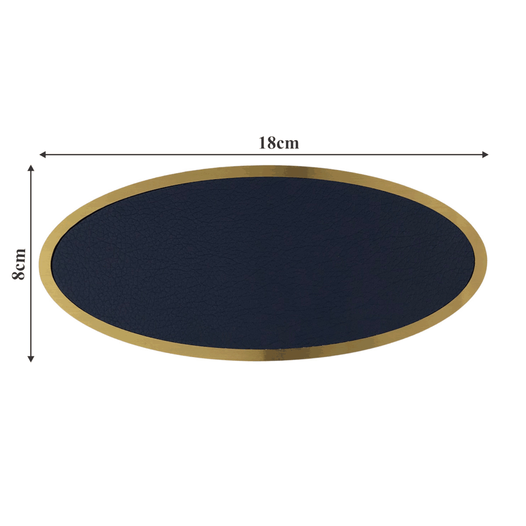 Biển số phòng da BP01 oval viền inox, Bảng số chung cư, khách sạn, toà nhà