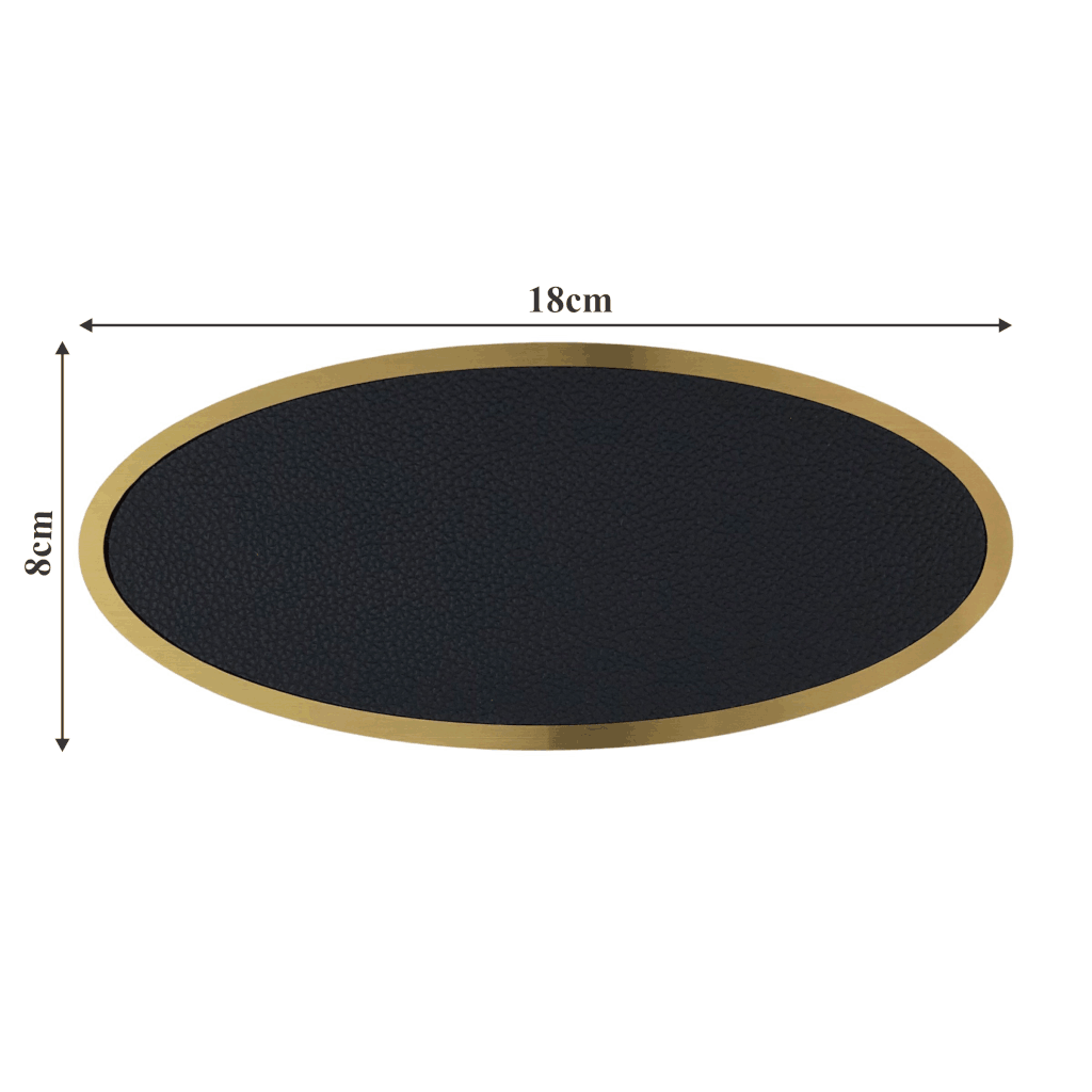 Biển số phòng da BP01 oval viền inox, Bảng số chung cư, khách sạn, toà nhà