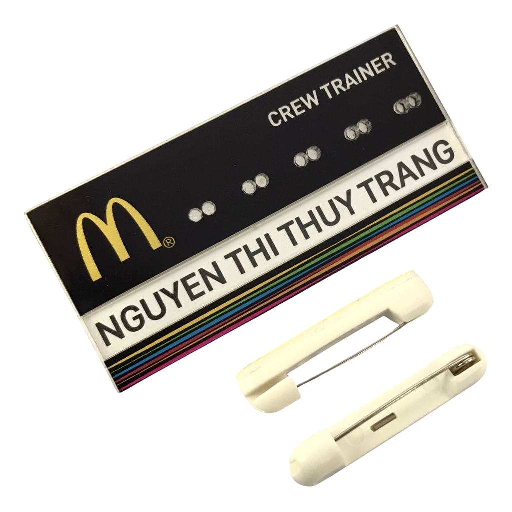 Thẻ tên mica uốn lồng giấy BT241 /1 BT242 / BT243 / BT244 / BT245 / BT246 / BT247 BT248 / BT249 60x20mm