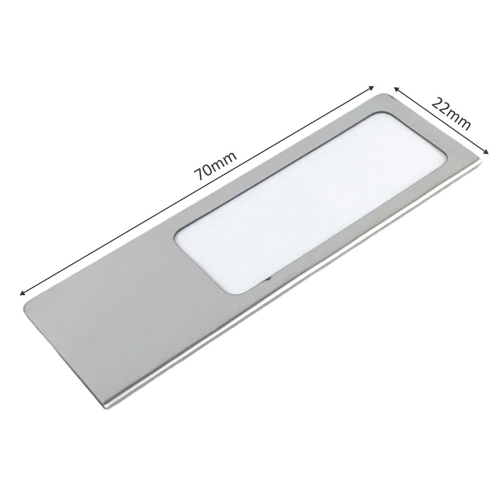 Phôi thẻ tên inox uốn U004 / U005 / U006 70x22mm không nội dung (10,50)