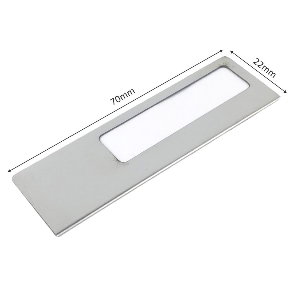 Phôi thẻ tên inox uốn U004 / U005 / U006 70x22mm không nội dung (10,50)