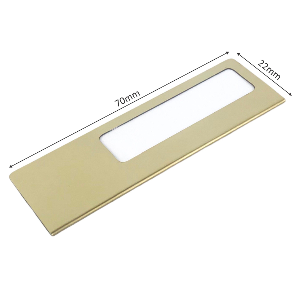 Phôi thẻ tên inox uốn U004 / U005 / U006 70x22mm không nội dung (10,50)
