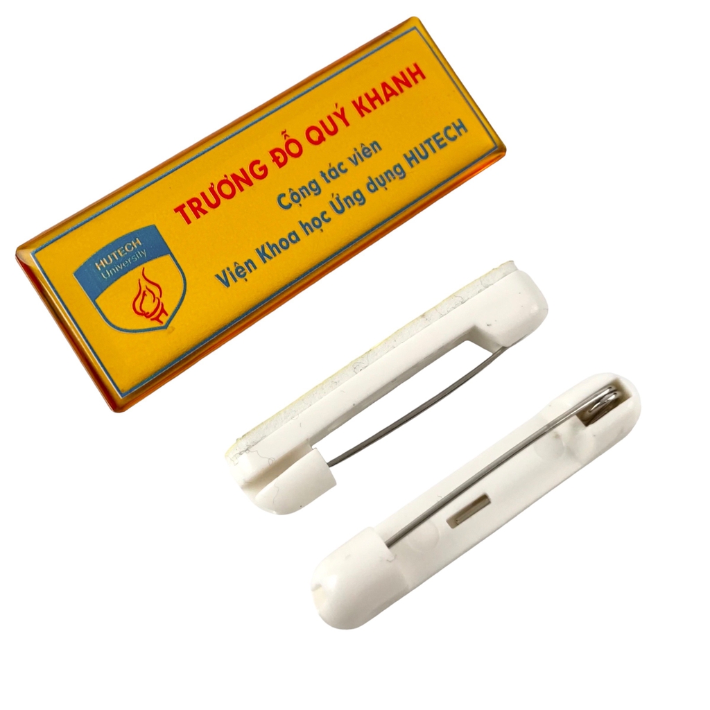 Thẻ tên kim loại đổ keo gắn kim 004 / nam châm N010