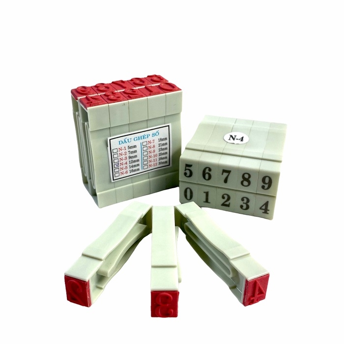 Dấu số ghép SM N1 / N2 / N3 / N4 / N5 / N6 / N7 / N8 / N9 / N10 / N11 / N12 10 ký tự mặt đúc