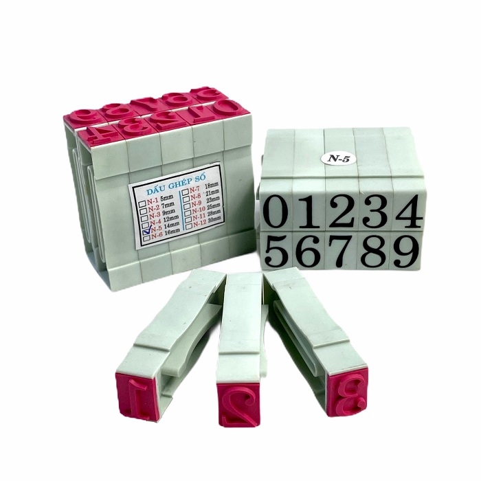 Dấu số ghép SM N1 / N2 / N3 / N4 / N5 / N6 / N7 / N8 / N9 / N10 / N11 / N12 10 ký tự mặt đúc