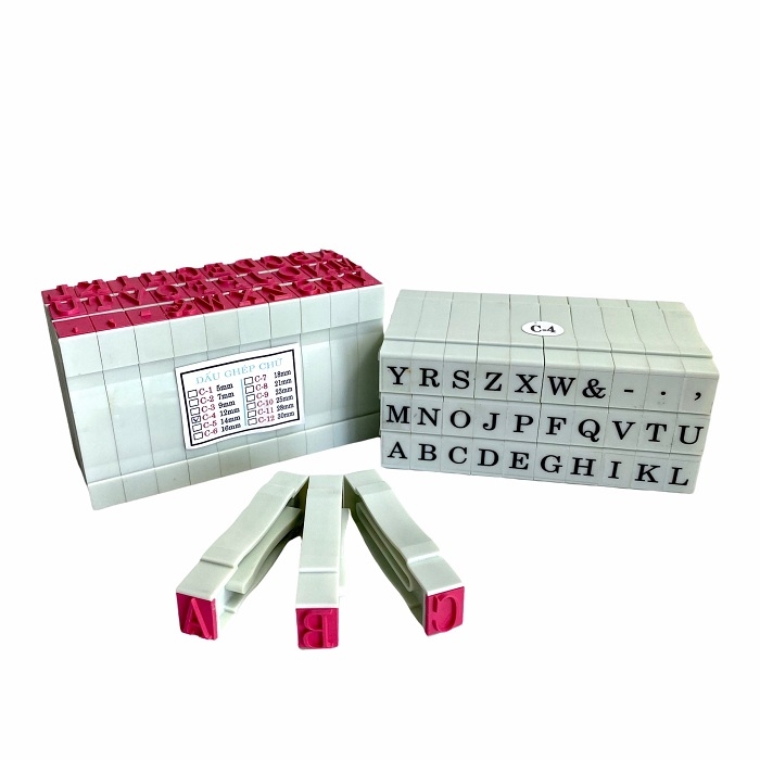 Dấu chữ ghép SM C1 / C2 / C3 / C4 / C5 / C6 / C7 / C8 / C9 / C10 / C11 / C12 mặt đúc