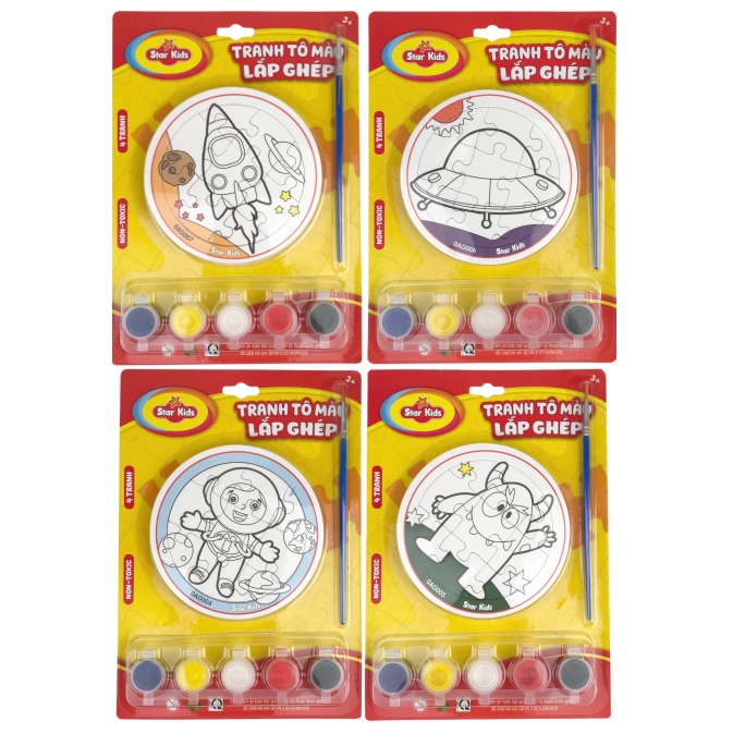 Bộ tranh tô màu lắp ghép Star Kids K-701 / K-703 / K-704 / K-705