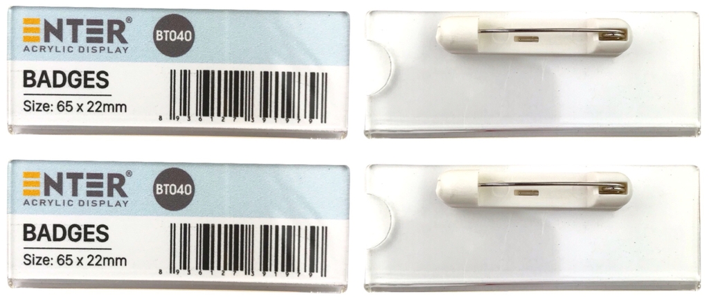 Phôi thẻ tên mica / bảng tên mica Enter BT040 / BT041 gắn kim K004A (10,50)