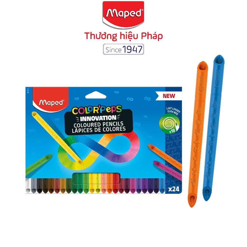Bút sáp màu vô cực Maped 12 màu / 24 màu (12)