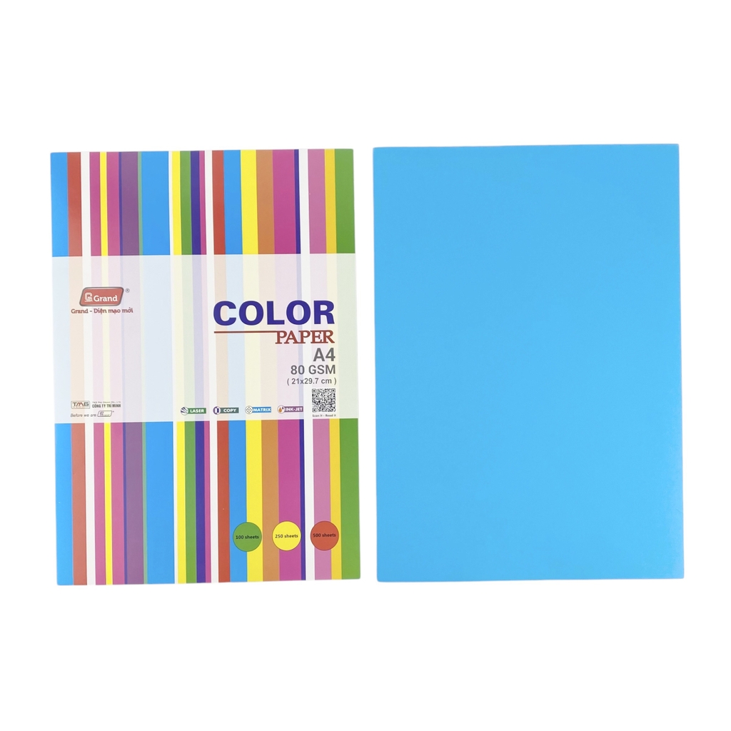 Giấy pho màu PGrand Indo 210x297mm 80gsm 500tờ A4