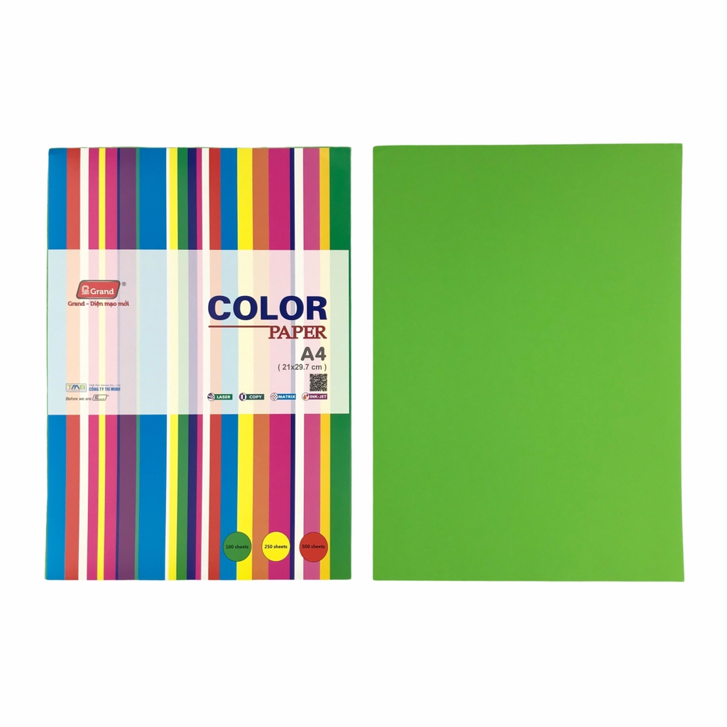 Giấy pho màu PGrand Indo 210x297mm 80gsm 500tờ A4