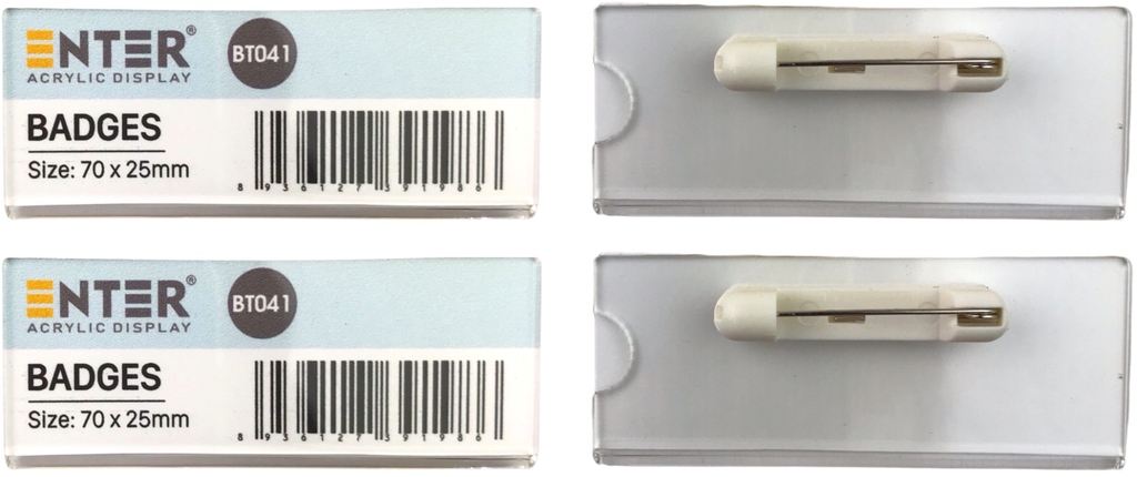 Phôi thẻ tên mica / bảng tên mica Enter BT040 / BT041 gắn kim K004A (10,50)