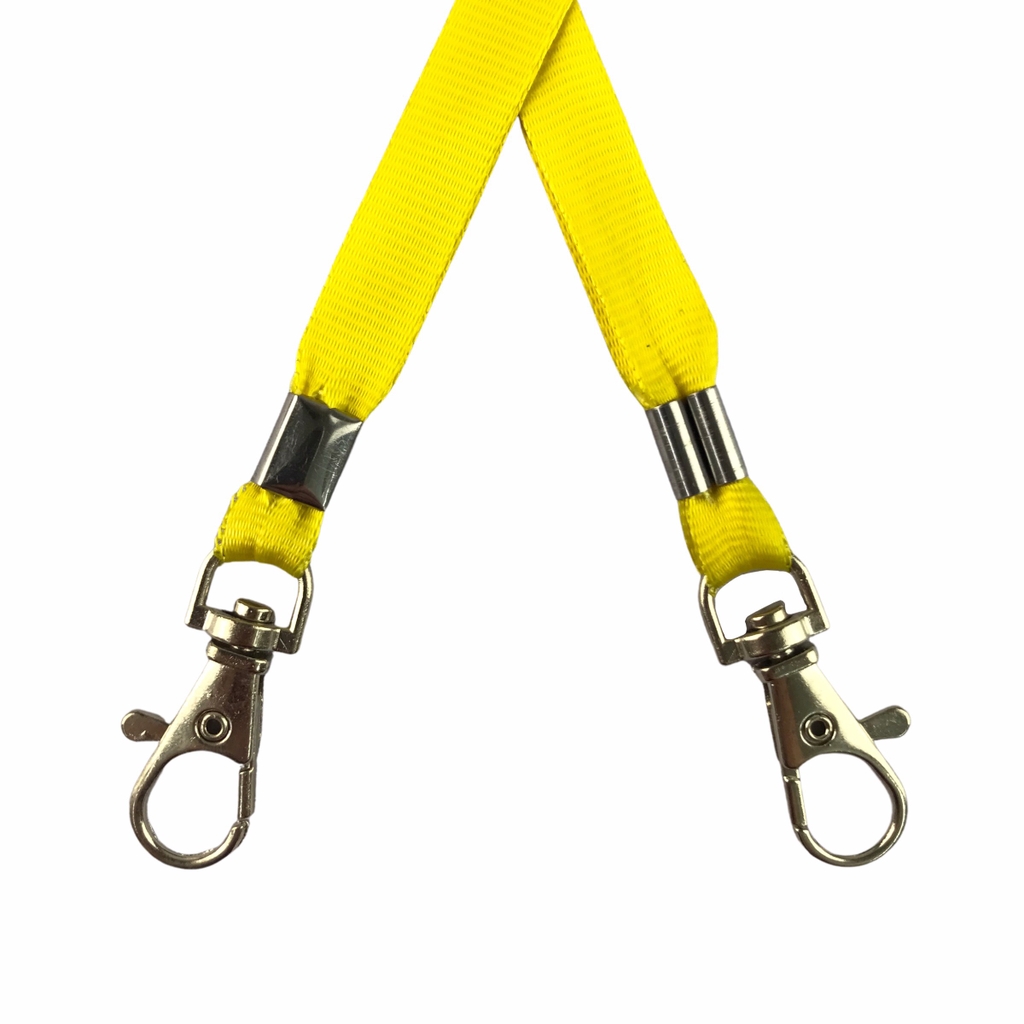 Dây đeo thẻ lụa 1cm đầu móc khóa [50] (100)